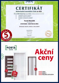 MTinterier certifikát – PORTA